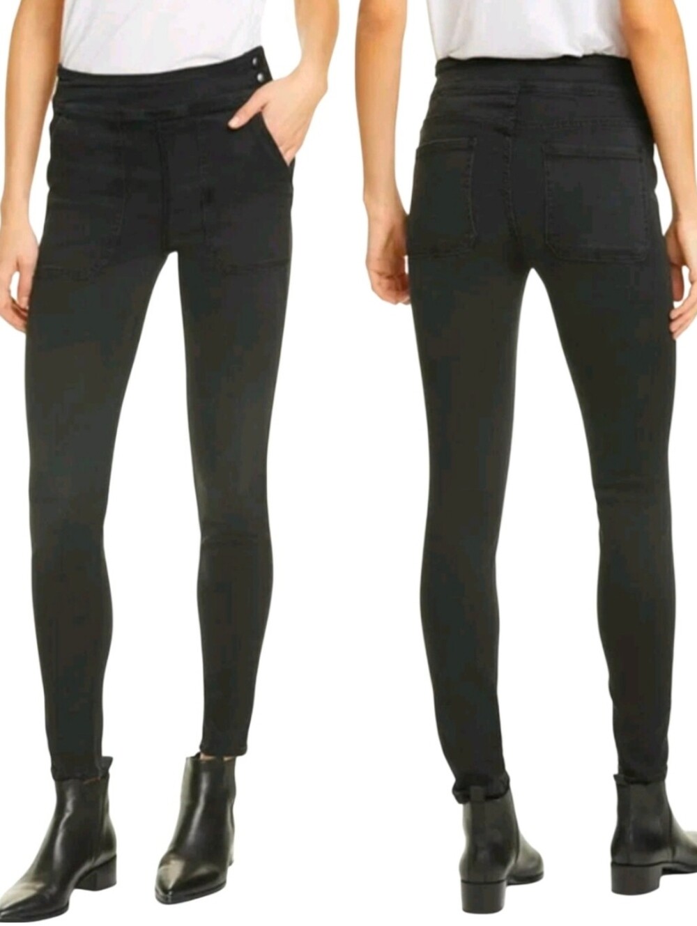 Frame Denim Le Francoise High Rise Ankle Skinny Jean Stretch Whittier Black 28
